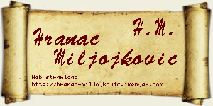 Hranac Miljojković vizit kartica